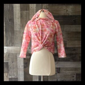 Love Squared tie dye cropped hoodie girls size 12 feminine girlhoodcore winter